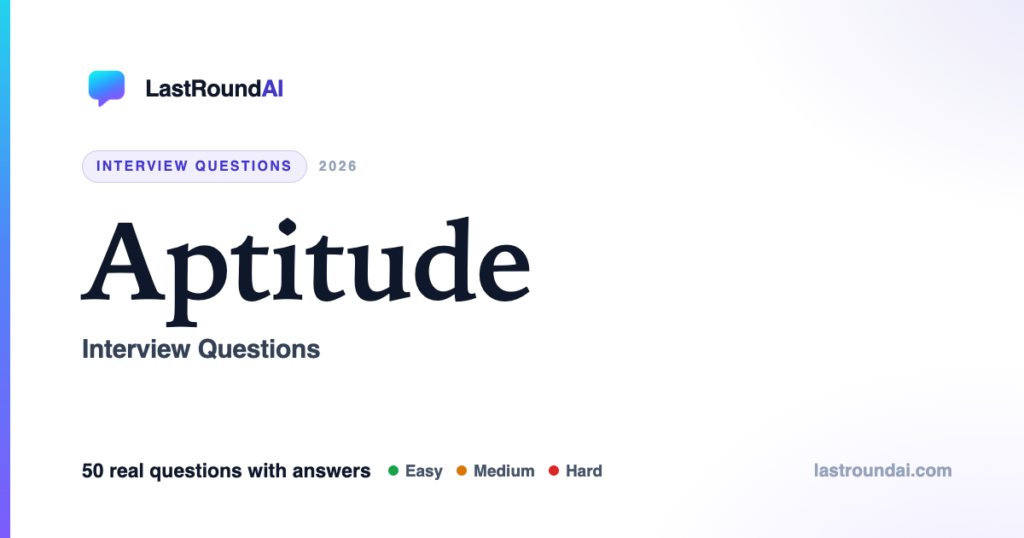 Aptitude Interview Questions (2026): 50 Q&A