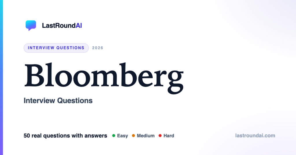 Bloomberg Interview Questions (2026): Real, With Answers