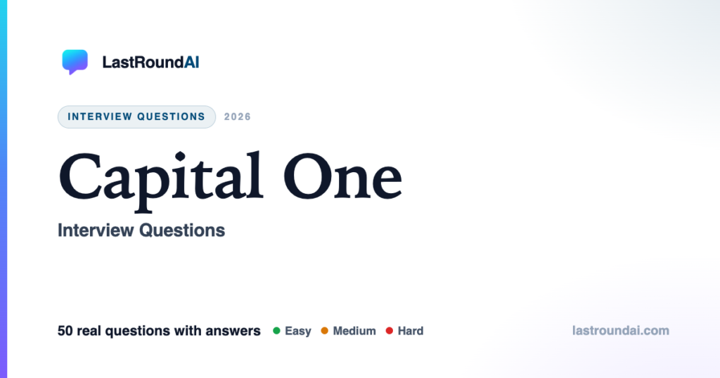 Capital One Interview Questions (2026): Real, With Answers