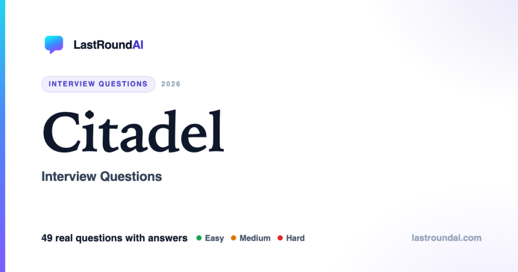 Citadel Interview Questions (2026): Real, Answered
