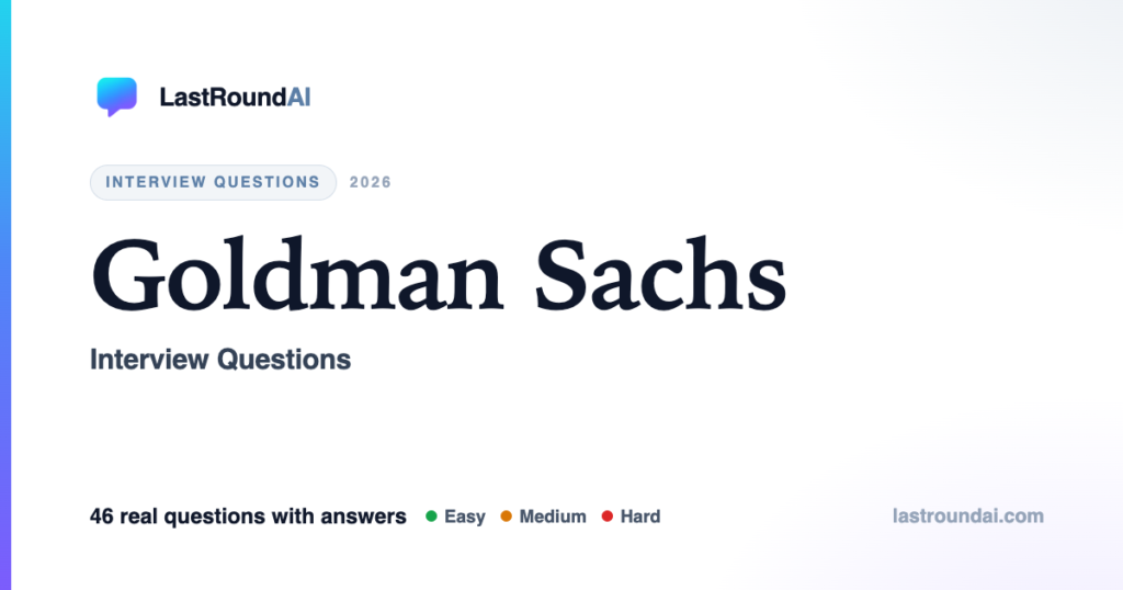 Goldman Sachs Interview Questions (2026): What They Actually Ask
