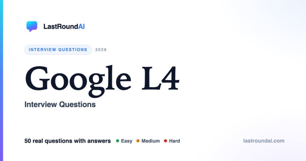 Google L4 Interview Questions (2026): What They Actually Ask