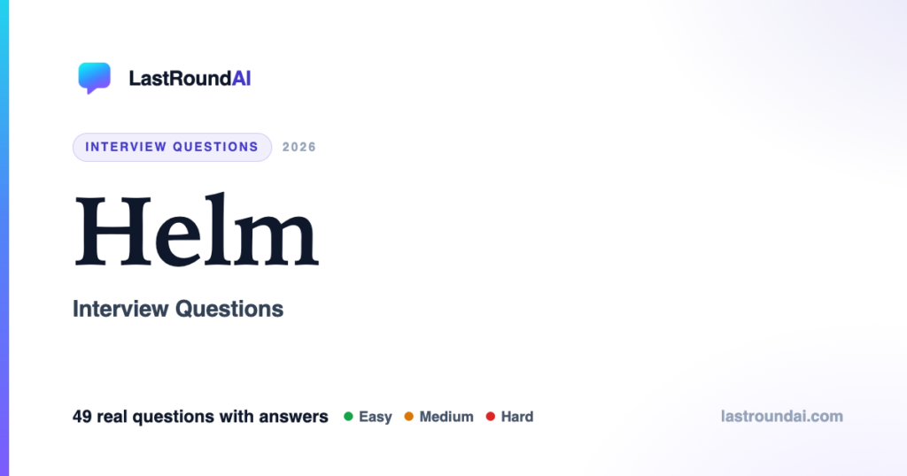 Helm Interview Questions (2026): Most Asked, With Answers