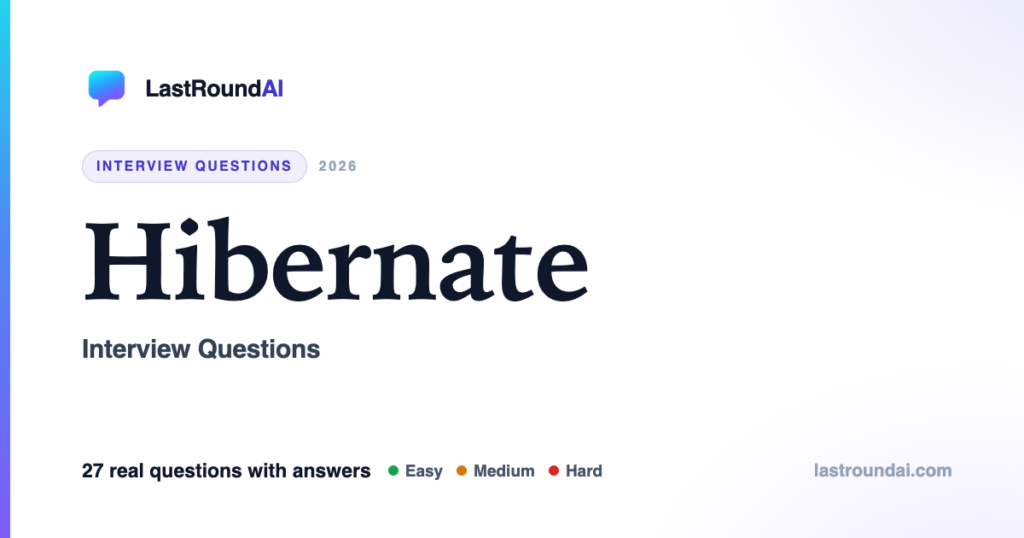 Hibernate Interview Questions (2026): Most Asked, With Answers