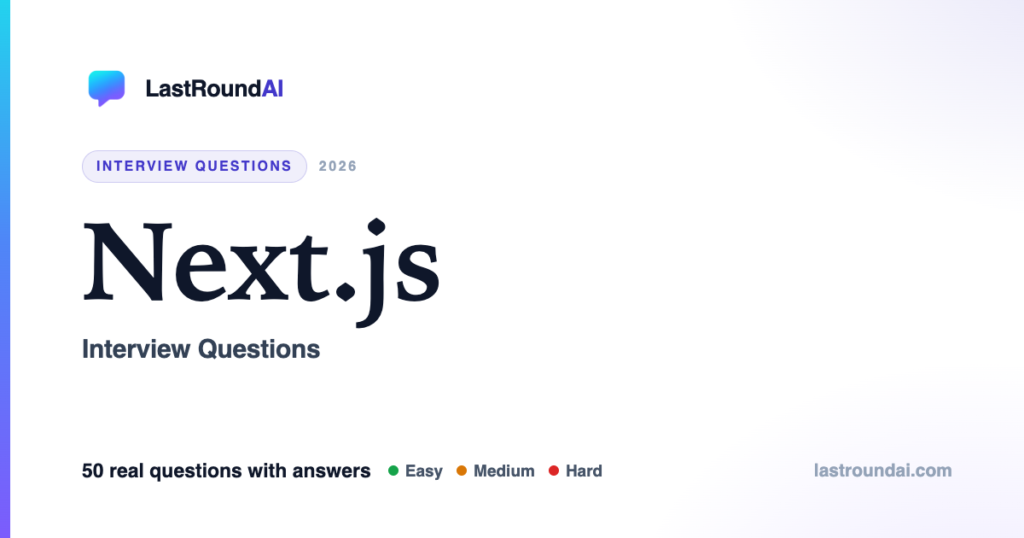Next.js Interview Questions (2026): Most Asked, Answered