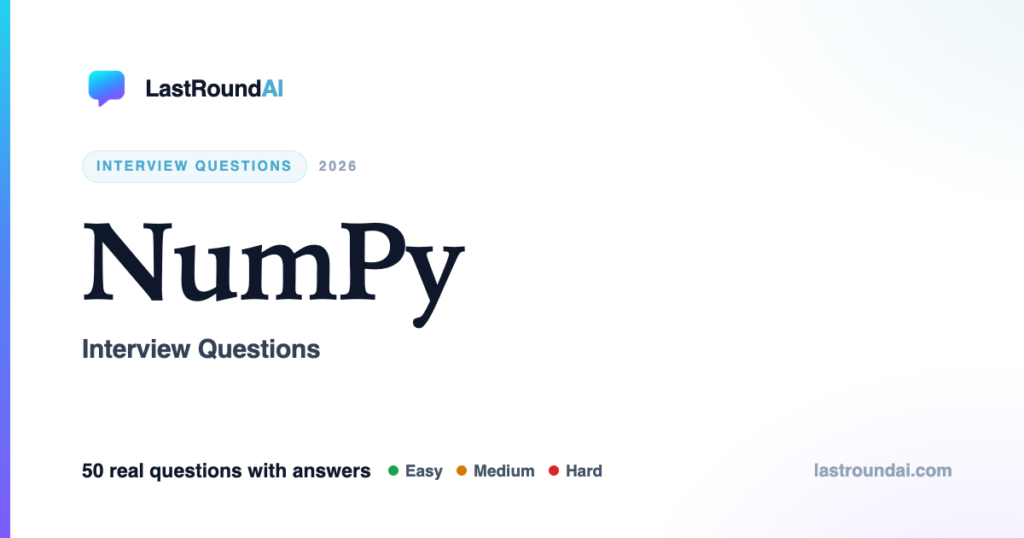 NumPy Interview Questions (2026): Most Asked, With Answers