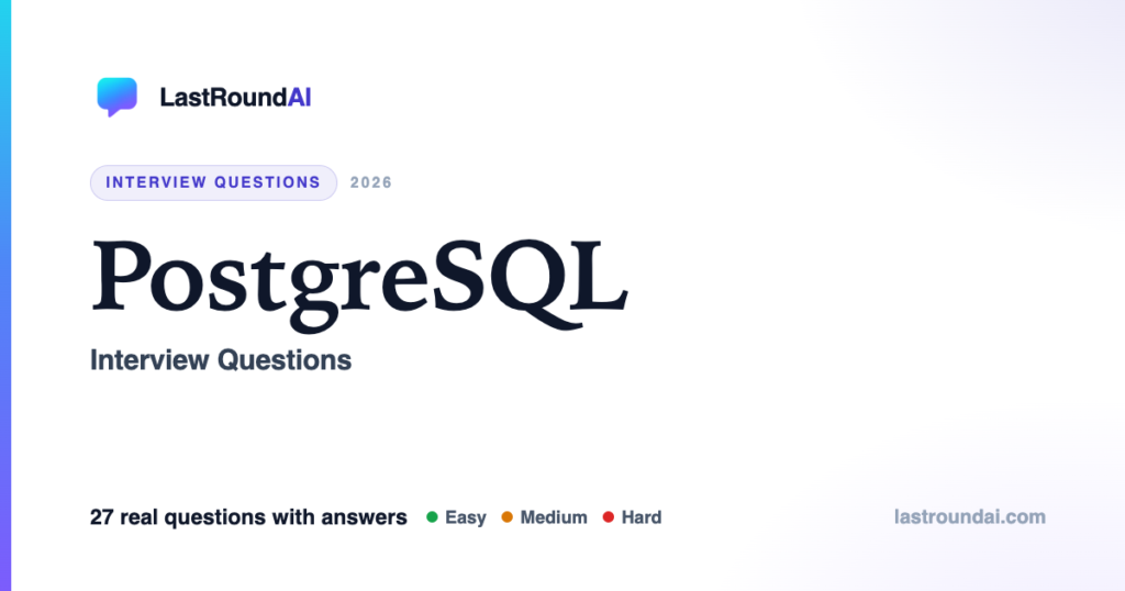 PostgreSQL Interview Questions (2026): Most Commonly Asked, With Answers