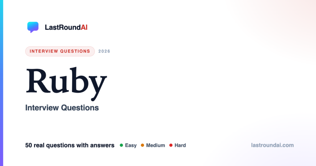 Ruby Interview Questions (2026): Most Asked, With Answers