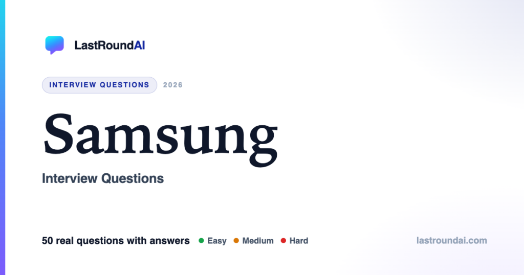 Samsung Interview Questions (2026): Real, With Answers