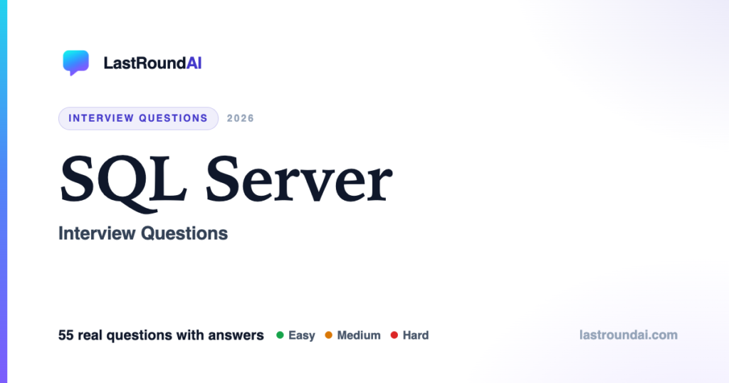 SQL Server Interview Questions (2026): T-SQL & Performance Q&A