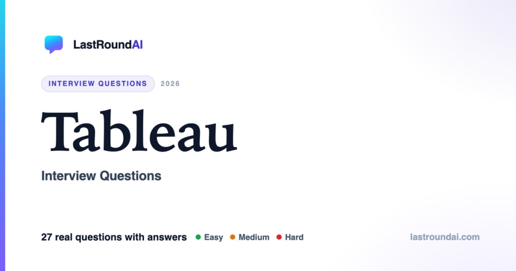 Tableau Interview Questions (2026): Most Commonly Asked, With Answers