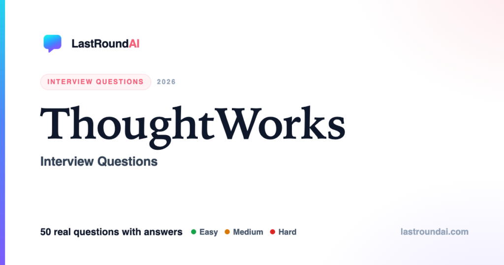 ThoughtWorks Interview Questions (2026), Real, With Answers